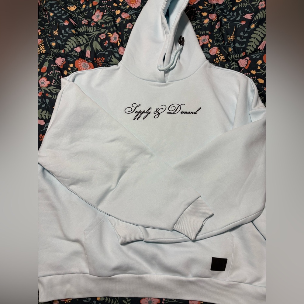 Supply & Demand Women's Light Blue Hoodie, OverSized Fit